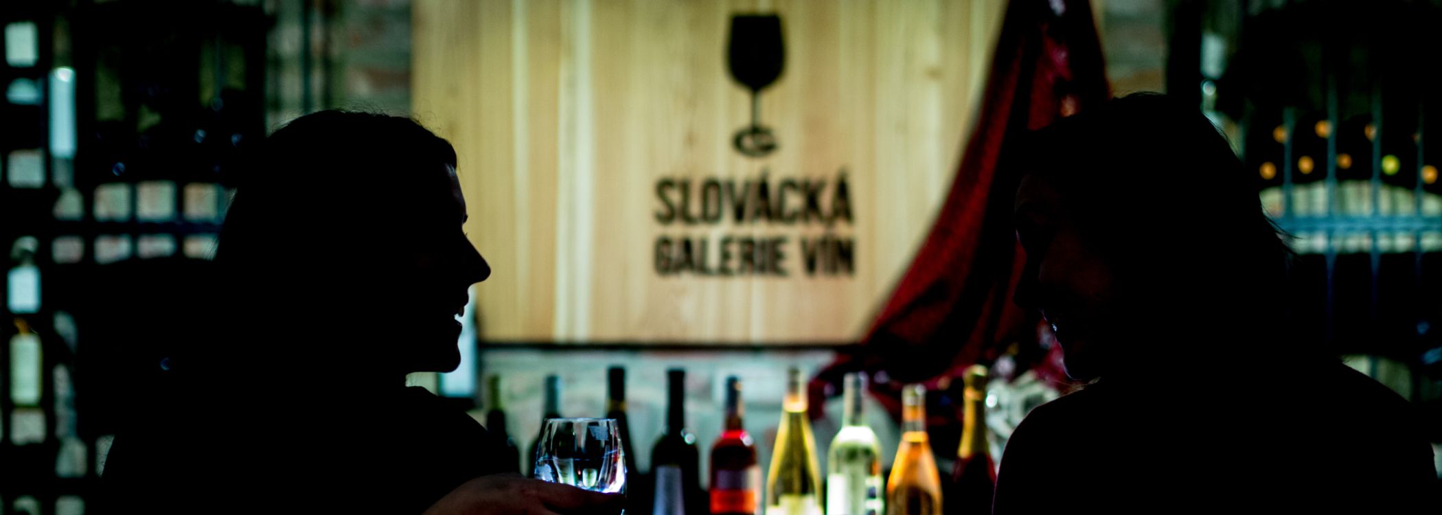 Slovácká galerie vín - interiér s víny